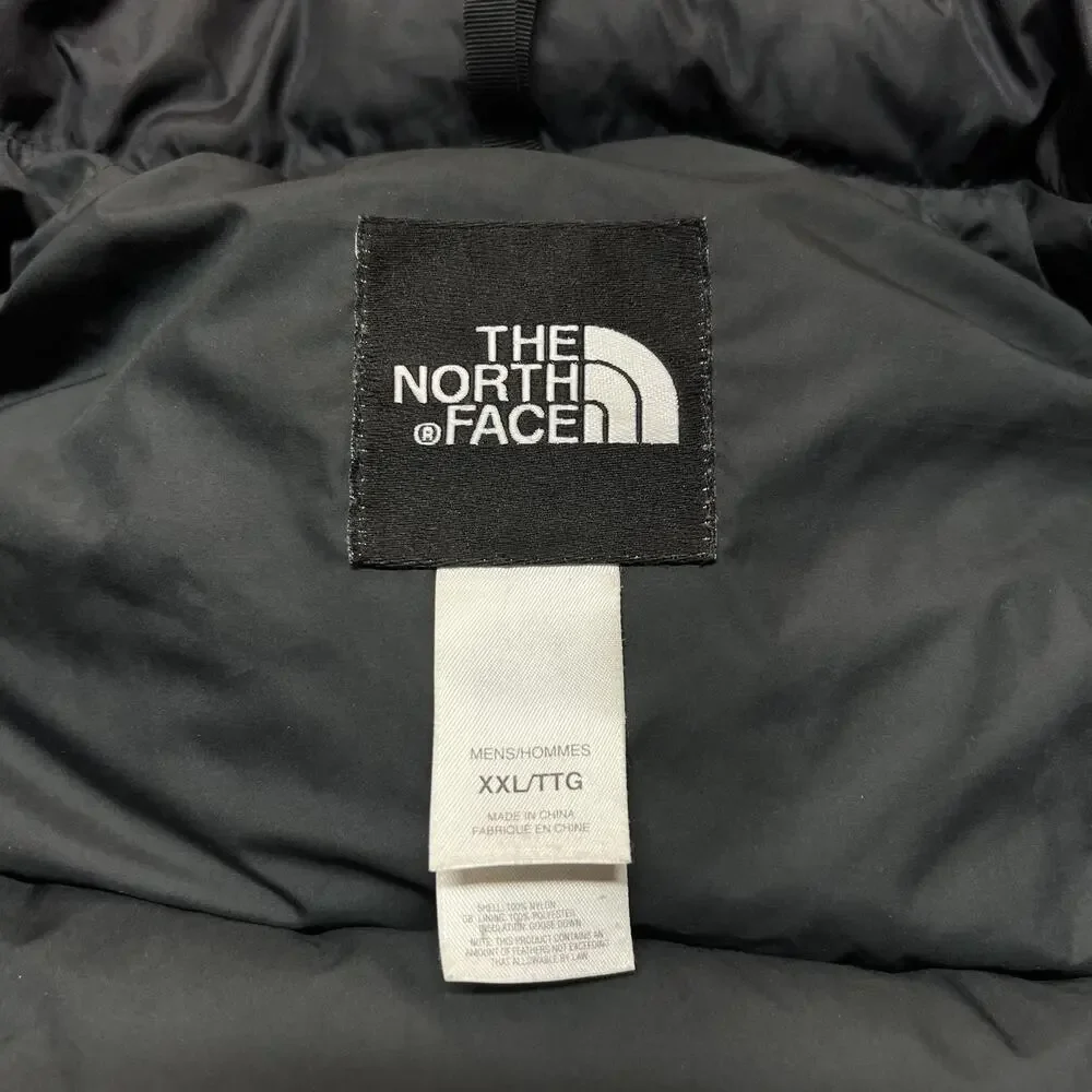 The North Face Jacket Mens 2XL Gray Down Puffer Hooded Full Zip Outdoor 700 A187
